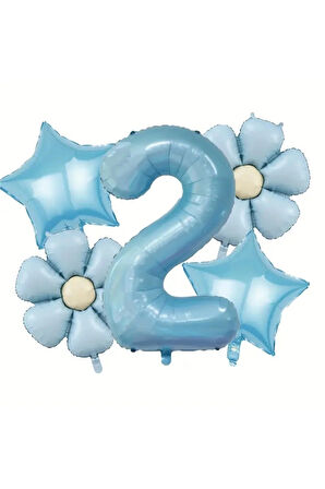 Mavi Papatya Balon Seti