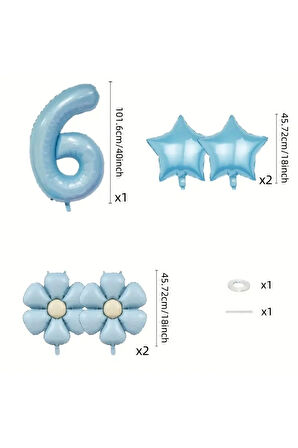 Mavi Papatya Balon Seti