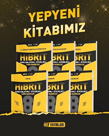 8. Sınıf Hibrit Tüm Dersler Soru Bankası Seti - Türkçe-Matematik-Fen-Din-İngilizce-İnkılap