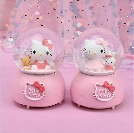 Hello Kitty Işıklı Müzikli Kar Küresi Orta Boy Alk3117