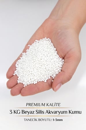3 KG Beyaz Silis Akvaryum Kumu 1-3 mm Dolamit Akvaryum Kumu Tatlı Su ve Dekoratif Akvaryum İçin
