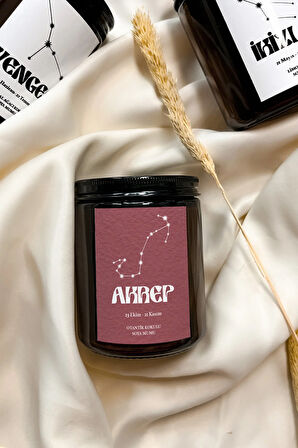 Akrep Burcu Otantik Kokulu %100 Soya Mumu Amber Kavanoz Mum