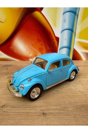 Sürtmeli Sesli Işıklı Oyuncak Vosvos Araba Açılan Kapılar Model Vosvos Araba Mavi