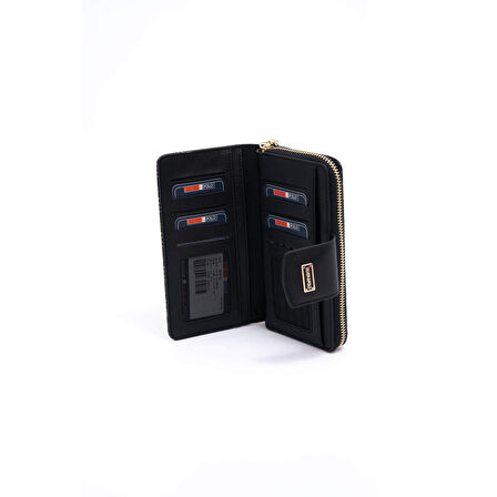 Silver Polo  Kadın Portföy Çantası 928-45679 SILVER POLO BAYAN PORTFÖY M178 FÜME-MAT SİYAH