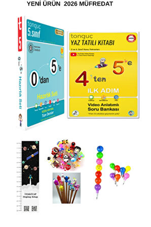 Tonguç 0'dan 5-4'ten 5'e Yaz Tatili Kitabı İlk Adım SETİ (3 KİTAP )(UZAY A.+EMOJİ K.+KALEM B.)2026