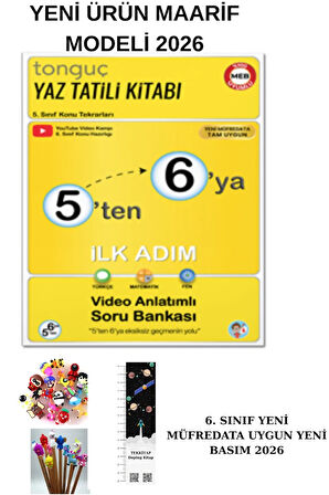 Tonguç 5'ten 6'ya Yaz Tatili Kitabı İlk Adım YENİ ÜRÜN 2026 MÜFREDAT (UZAY A. + KALEM B. HEDİYELİ)