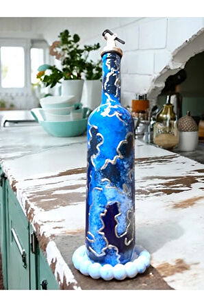 El Yapımı Altın Varaklı Yağdanlık Tasarım Sunum Standı ile Şık Mutfaklar ve Sofralar