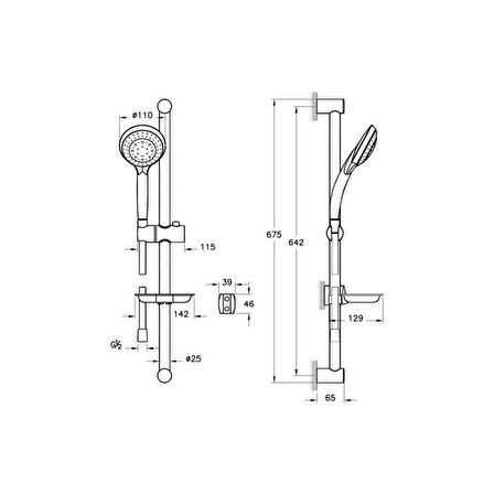Artema Cozy 5F Sürgülü El Duşu Takımı