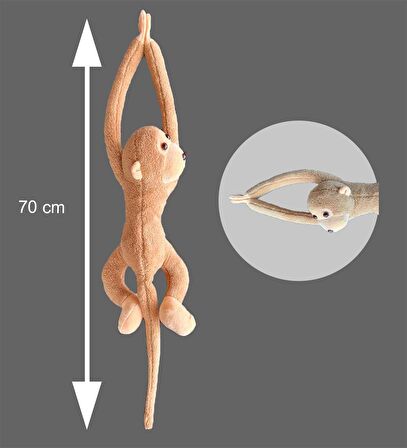 Sevimli Peluş Maymun Oyuncak , Elleri Yapışabilen  70 cm 