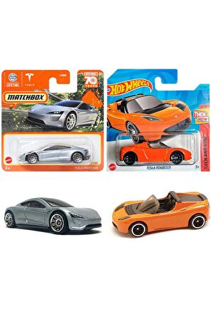 Hot Wheels & Matchbox 2'li Tesla Roadster Seti (1/64)