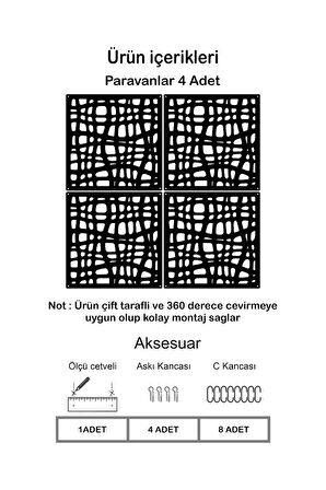 Ağ Lazer Kesim Paravan, Ahşap Seperatör, Panel Levha Seti Dekorasyon Ahşap Oda Bölücü Desen