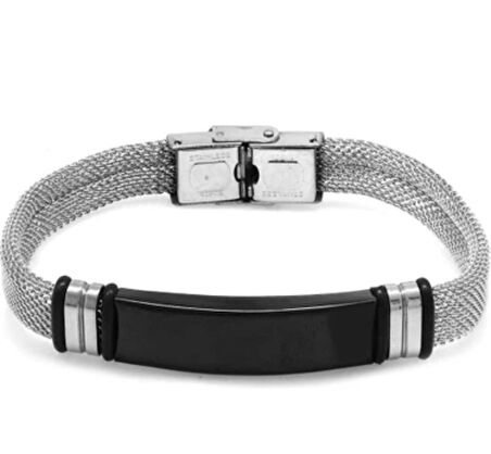Tamamı Saf  1. Sınıf Çelik Hasır Hafif Kordonlu Bileklik 22 cm