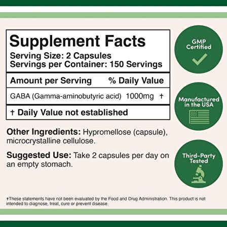 DOUBLE WOOD GABA - 300 x 500 mg capsules