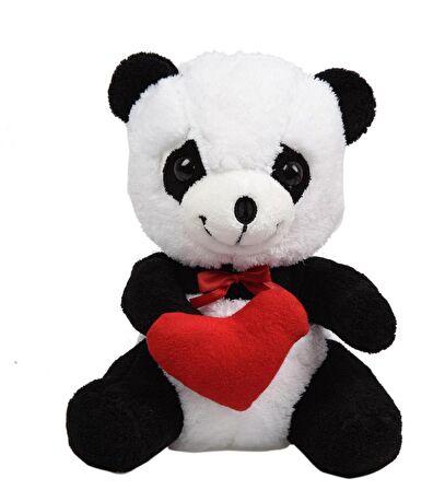 Elinde Kalp Tutan Sevimli Peluş Panda - 35 cm