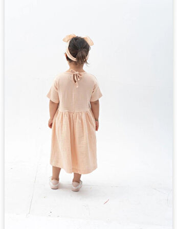 Kız Çocuk Müslin Elbise ( Bandana dahil)