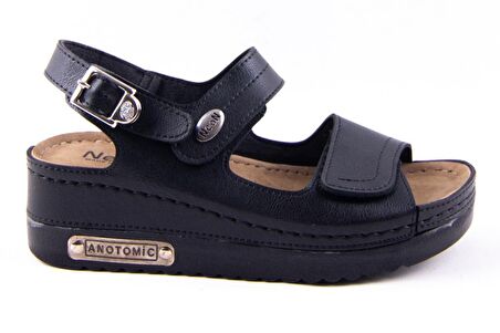 Dagoster DZA37-3014 Siyah Günlük Ortopedik Kadın Sandalet