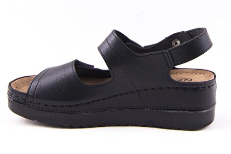 Dagoster DZA37-3014 Siyah Günlük Ortopedik Kadın Sandalet