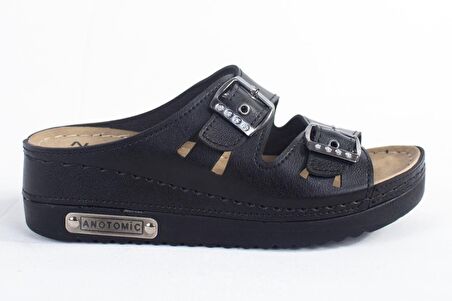 Dagoster DZA37-3001 Siyah  Günlük Ortopedik  Kadın Terlik