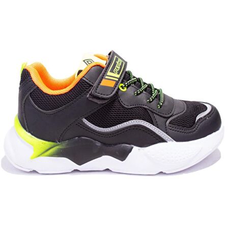 Pepino 1424 Siyah Turuncu Ortopedik Günlük Kız Çocuk Spor Ayakkabı