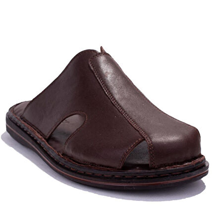 Hammer Jack 578165 Mildura Kahve Ortopedik Burun Kapalı  Erkek Deri Terlik