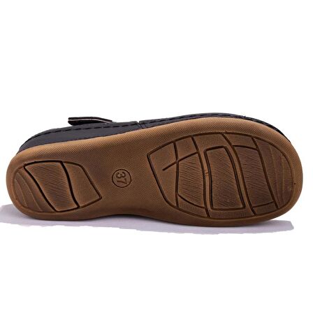 Polaris 104424 Siyah Ortopedik Günlük  Kadın Sandalet