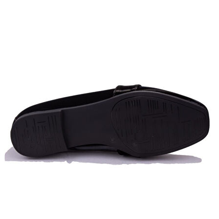 Dagoster DZA07-8692068 Siyah İpek Günlük Babet Kadın Ayakkabı