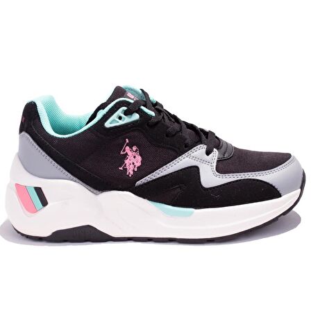 U.s Polo Assn Husky Fx Siyah Pembe Ortopedik Günlük Kadın Spor Ayakkabı