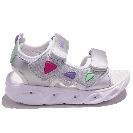 Vicco 321F24Y204 Hilda Beyaz Ortopedik Günlük Işıklı Kız Çocuk Spor Sandalet
