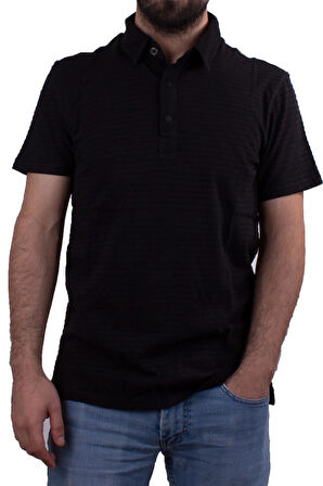 Twister Jeans 2214 Siyah Polo Yaka Erkek T-Shirt