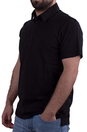 Twister Jeans 2214 Siyah Polo Yaka Erkek T-Shirt