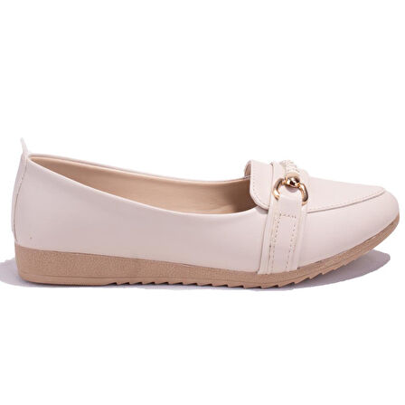 Dagoster DZA07-147230 Bej Ortopedik Günlük Babet Kadın Ayakkabı