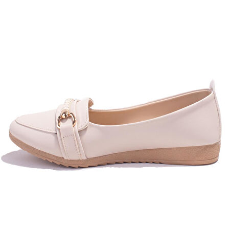 Dagoster DZA07-147230 Bej Ortopedik Günlük Babet Kadın Ayakkabı