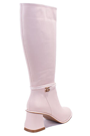 Dagoster DZA07-1032901 Bej  Klasik Topuklu  Kadın Çizme