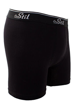 Ören Stil 44-8032 Siyah 3'lü Paket Erkek Pamuklu Likralı Boxer