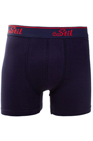 Ören Stil 44-8032 Lacivert 3'lü Paket Erkek Pamuklu Likralı Boxer