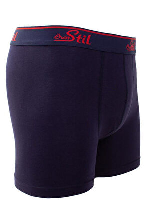 Ören Stil 44-8032 Lacivert 3'lü Paket Erkek Pamuklu Likralı Boxer