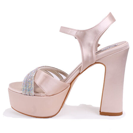 Dagoster DZA07-337351 Ten Saten Platform Topuklu  Kadın Ayakkabı