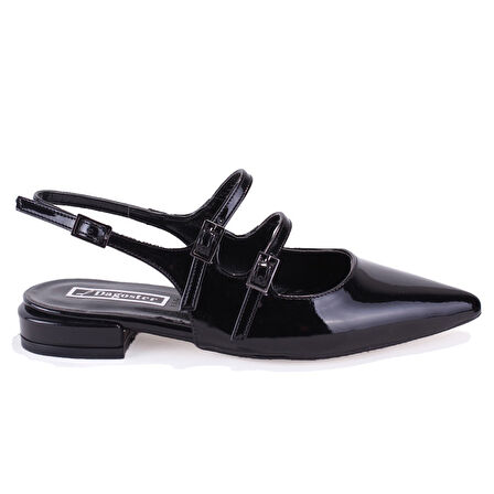 Dagoster DZA07-72561 Siyah Rugan Topuklu Klasik Kadın Ayakkabı