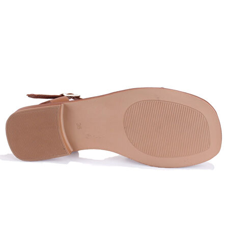 Dagoster DZA07-60216243 Taba Günlük Ortopedik Deri Spor Kadın sandalet