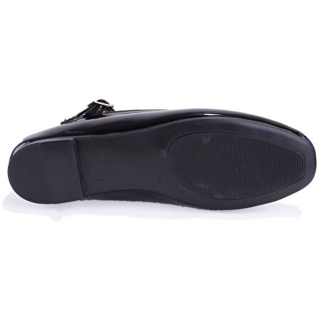 Dagoster DZA07-115055 Siyah Rugan Günlük Babet Kadın Ayakkabı