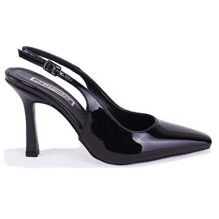 Dagoster DZA07-11363030 Siyah Rugan Klasik Topuklu Kadın Ayakkabı