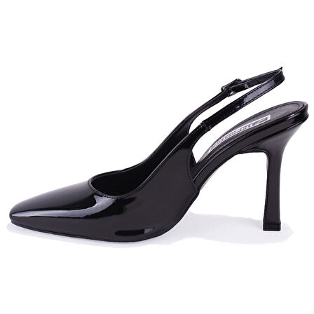 Dagoster DZA07-11363030 Siyah Rugan Klasik Topuklu Kadın Ayakkabı