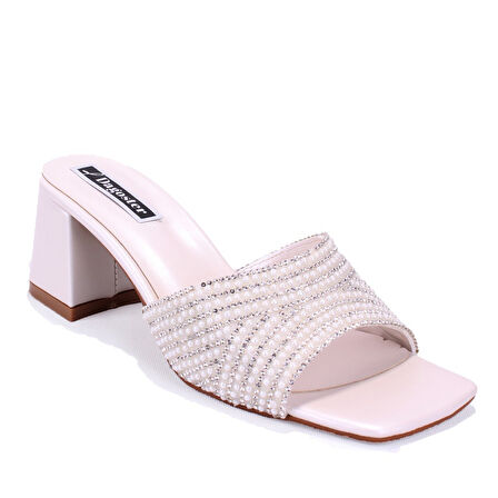 Dagoster DZA07-1296103 Sedef Topuklu Abiye Kadın Terlik