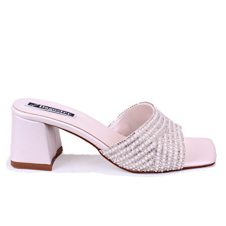 Dagoster DZA07-1296103 Sedef Topuklu Abiye Kadın Terlik