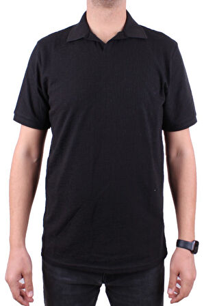 Twister 2288 Siyah Günlük Kısa Kol Normal Kesim Pamuklu Polo Yaka Erkek Tişört