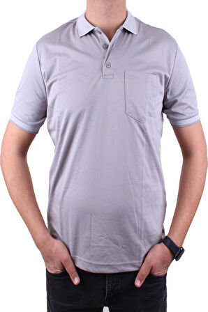 Twister 2304 Gri Günlük Kısa Kol Normal Kesim Pamuklu Polo Yaka Erkek Tişört