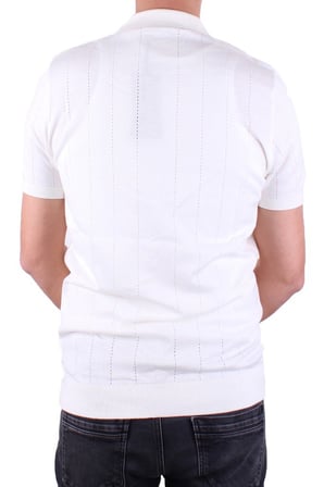 Dagoster DMG23-511228 Ekru Günlük Fermuarlı Polo Yaka Erkek Tişört
