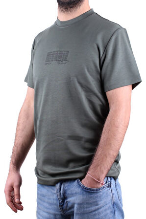 Dagoster DMG23-211676 Haki Günlük Bisiklet Yaka Erkek Tişört