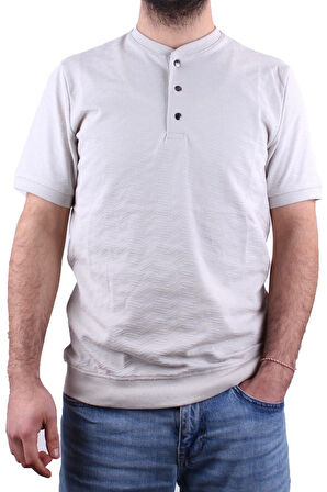 Dagoster DMG23-211240 Gri Günlük Hakim Yaka Erkek Tişört