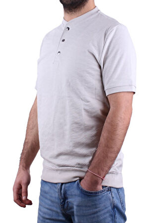 Dagoster DMG23-211240 Gri Günlük Hakim Yaka Erkek Tişört